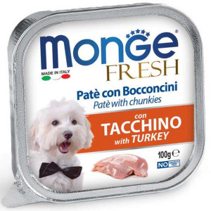 MONGE DOG FRESH TURKEY suņu konservi pastēte Tītars 100g